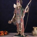 Lord Rama Brass Statue with Bow & Arrow | 26" x 20" x 15" (66 x 50.8 x 38.1 cm) | 16 kg Superfine Stonework Murti | Temple Grade Divine Art | Handcrafted